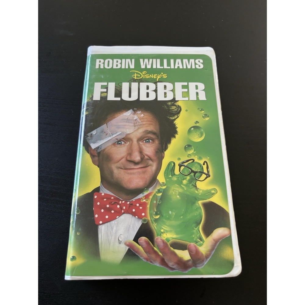 Vintage Disney VHS Tape FLUBBER Movie Robin Williams Clamshell Case 1998